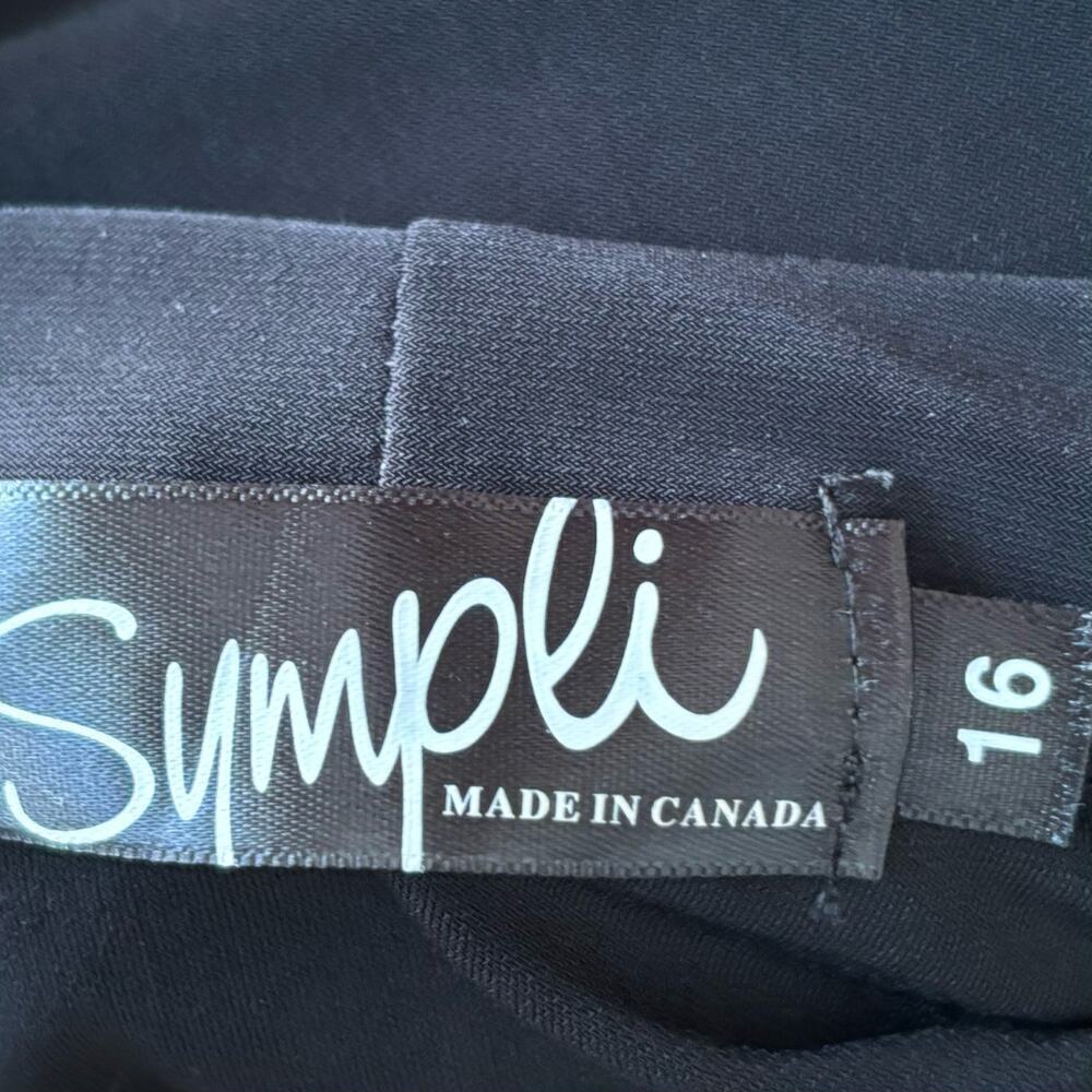Sympli Short Sleeve Knit Top Tunic Size 16 Stretchy Flowy Crossover Detail - Picture 3 of 6